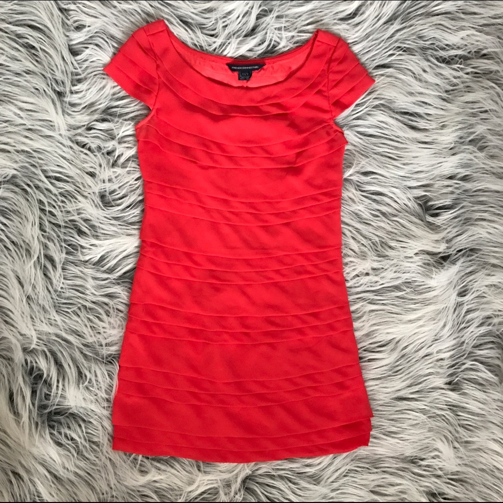 French Connection red mini cocktail dress Sz 0